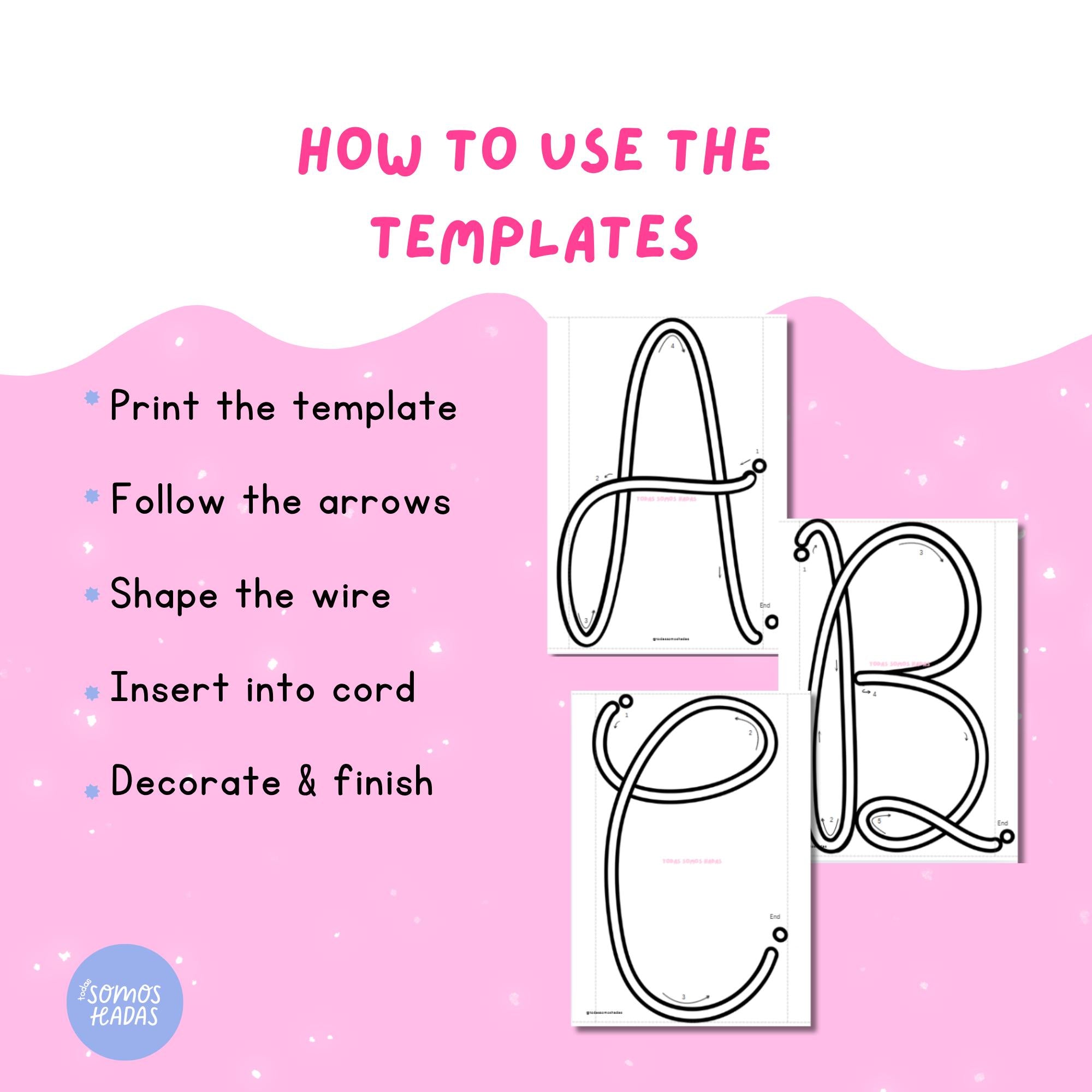 Large Alphabet Printable Template | 6-11 inches | DIY Wire Letters Pattern | 1 Letter Per Page | Craft Template PDF