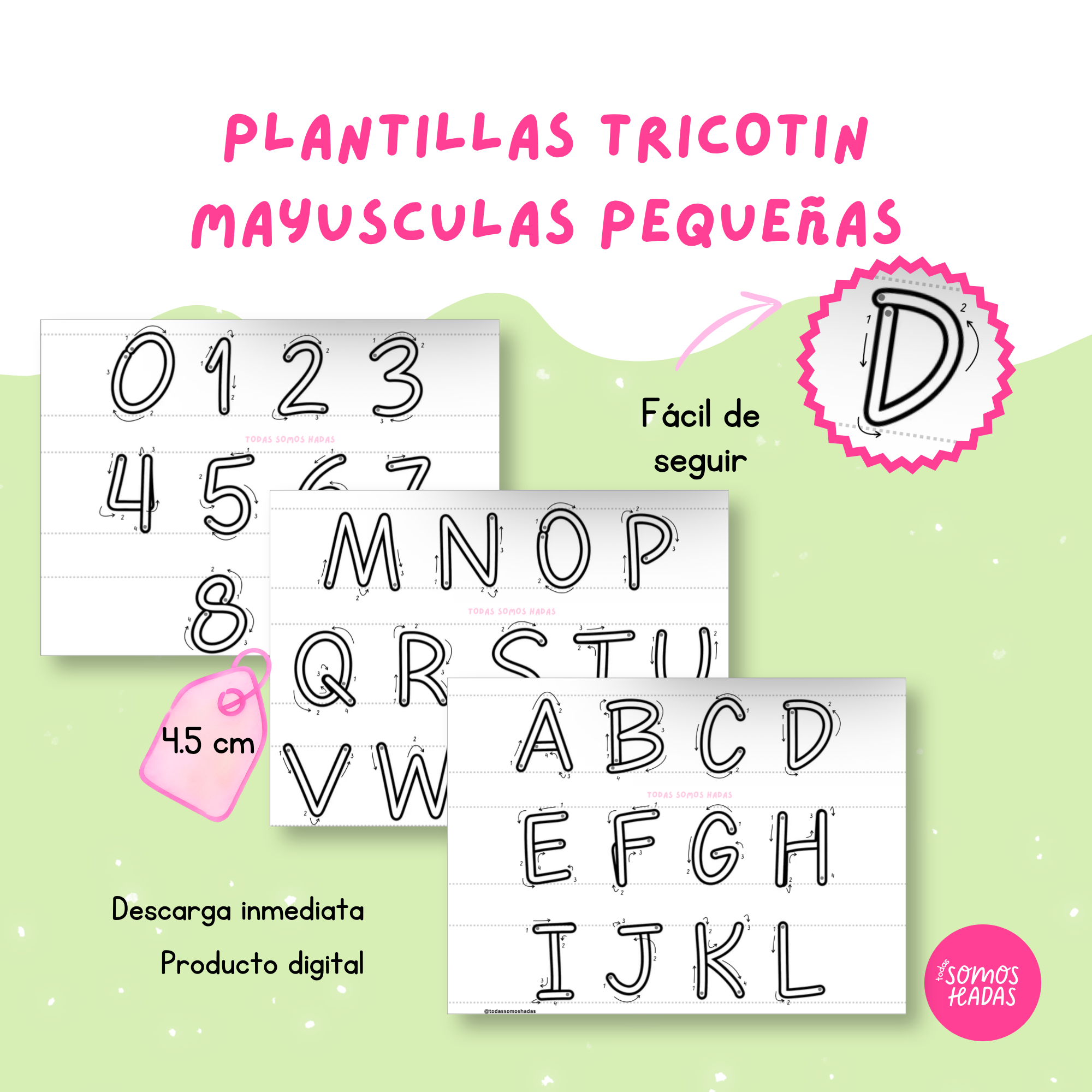 Plantilla Abecedario Mayúsculas para Wire Art y Tricotín | Letras Imprenta A-Z | Números 0-9 | PDF Imprimible | regalos - imanes - llaveros