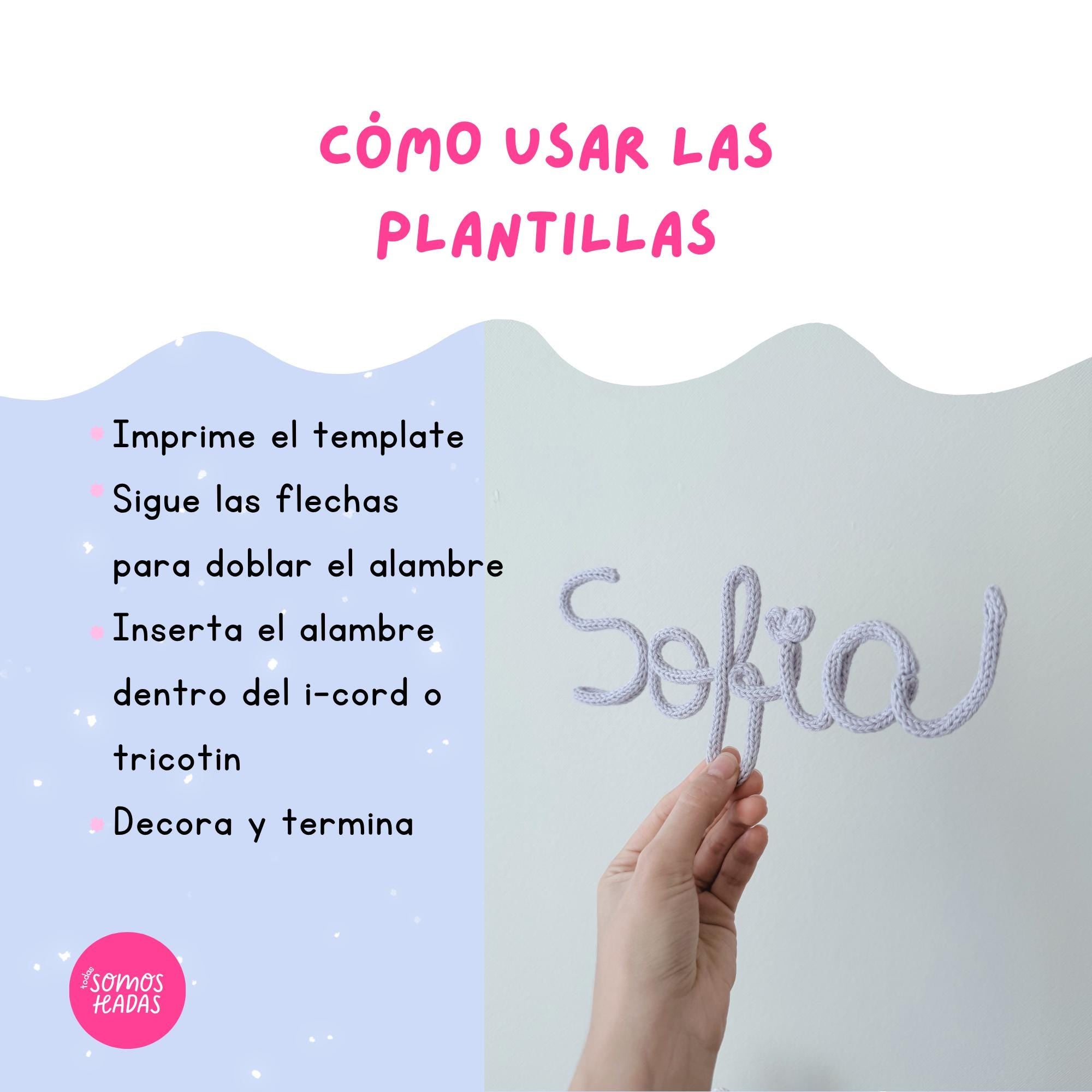 Plantilla Tricotín Abecedario I-Cord A–Z | Letras Mayúsculas y Minúsculas PDF | Letras en Alambre | DIY Nombres | Imprimible | Nombre T