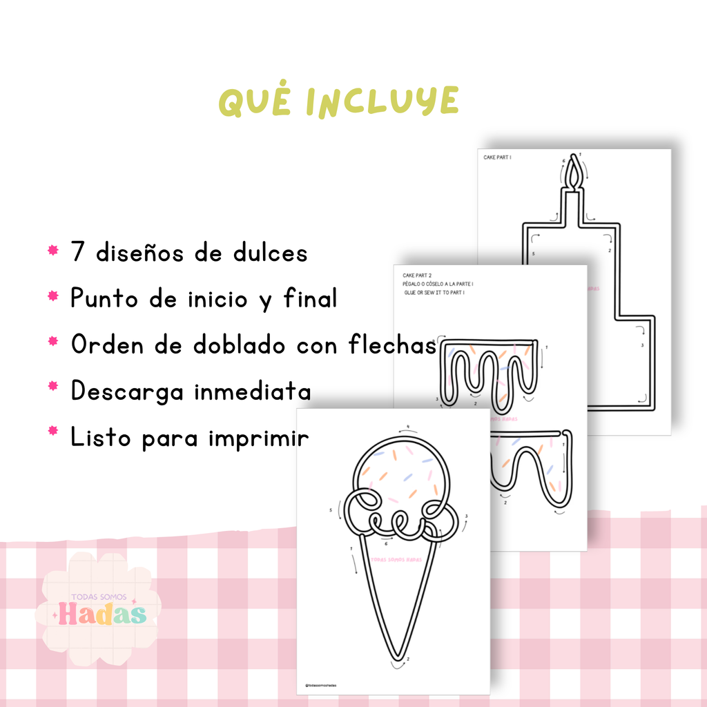 Plantilla Wire Art Dulces PDF | Moldes Tricotín | Pasteles, Donut, Helados, Muffin | Patrones Digitales DIY | Decoración Infantil | Postres