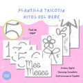 Plantillas Hitos Bebé 0-9 | Mes y Meses + Globos | Patrones Tricotín y Alambre | Decoración Infantil Digital | Baby milest