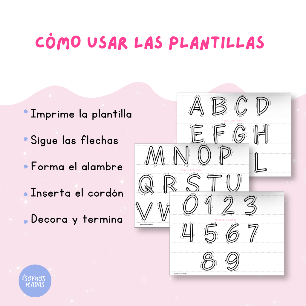 Plantilla Abecedario Mayúsculas para Wire Art y Tricotín | Letras Imprenta A-Z | Números 0-9 | PDF Imprimible | regalos - imanes - llaveros