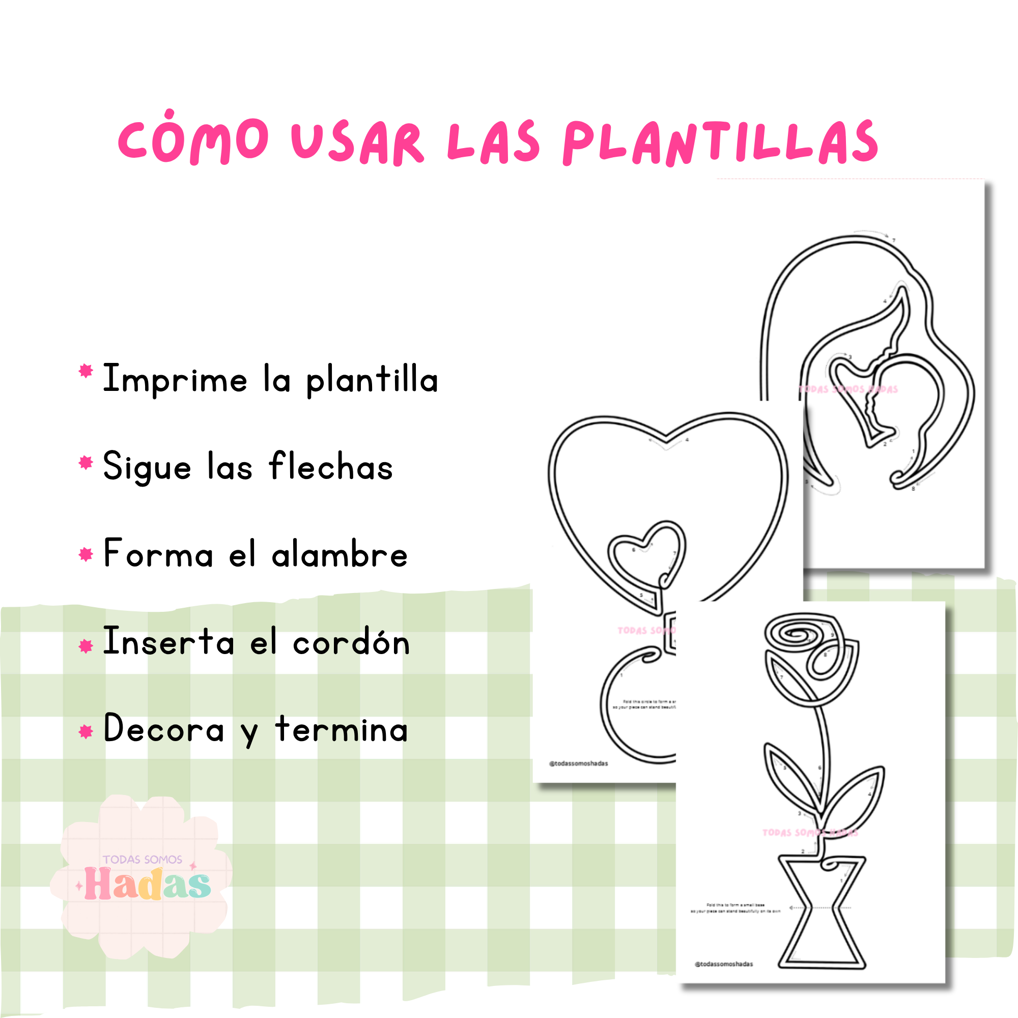 Plantillas Día de la Madre Tricotín PDF | 10 Diseños Wire Art | Regalos Personalizados para Mamá | Descarga Digital