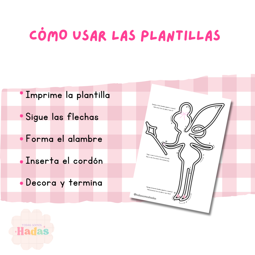 Plantilla Hada Wire Art PDF | Patrón Tricotín | Diseño I-Cord | Manualidad con Alambre | Decoración Infantil | Descarga Digital