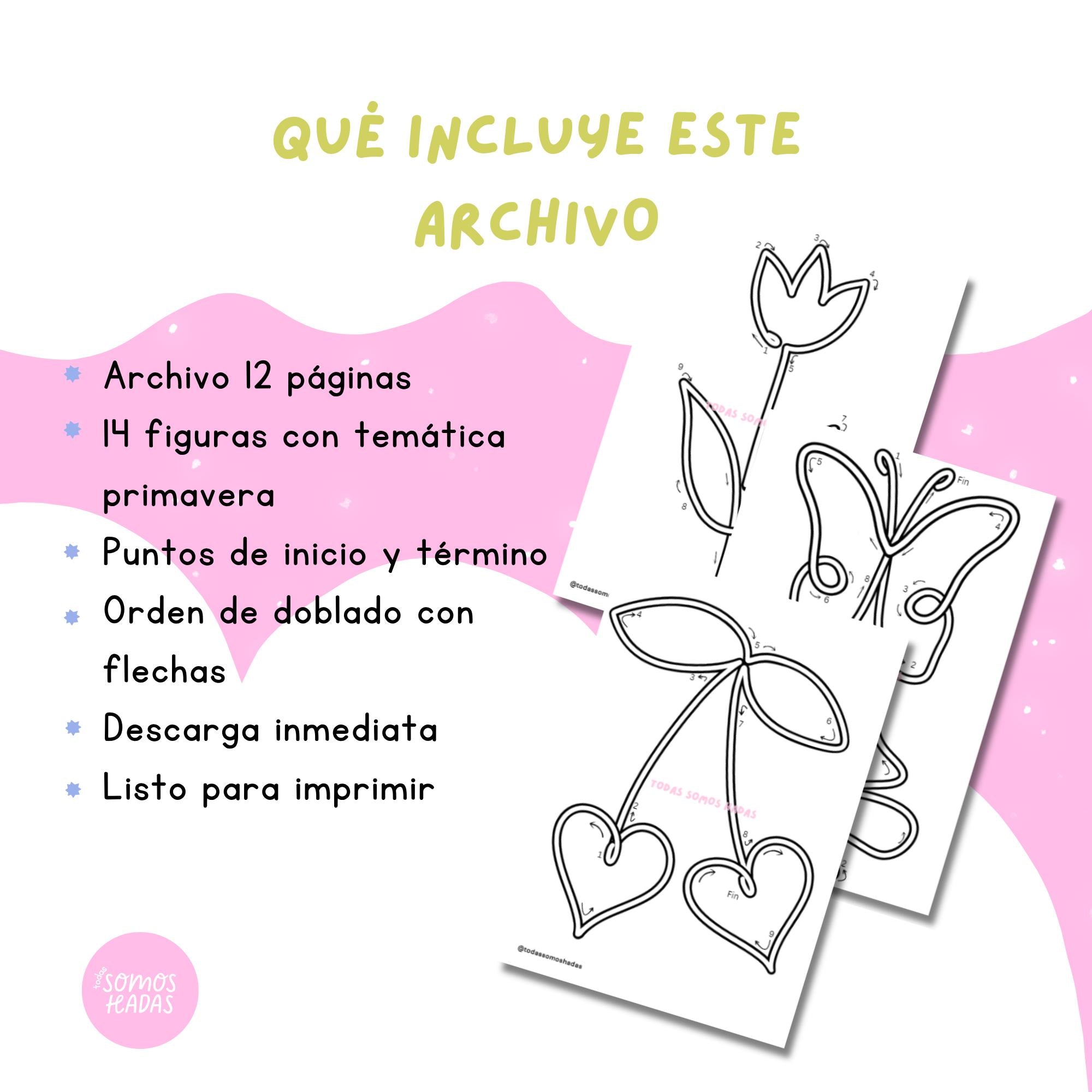 Plantilla Tricotín Primavera PDF | 14 Figuras | Flores Mariposas Pájaros | Wire Art Knitted I-Cord | DIY Decoración | Descarga Digi