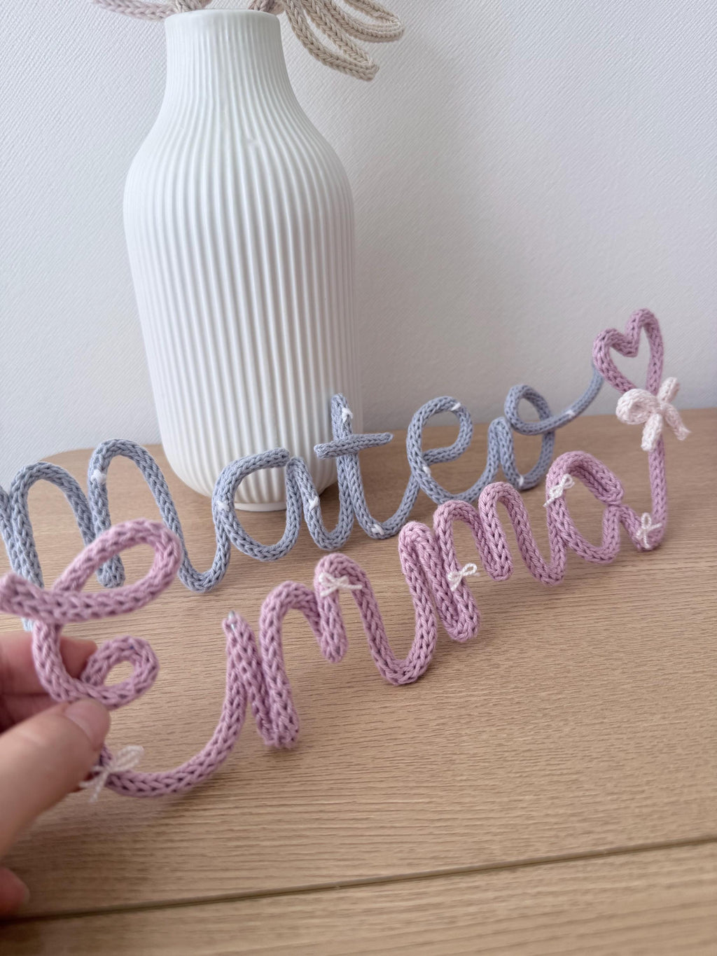 Nombre Personalizado Tejido a Mano | Decoración Infantil en Tricotín | Regalo Baby Show