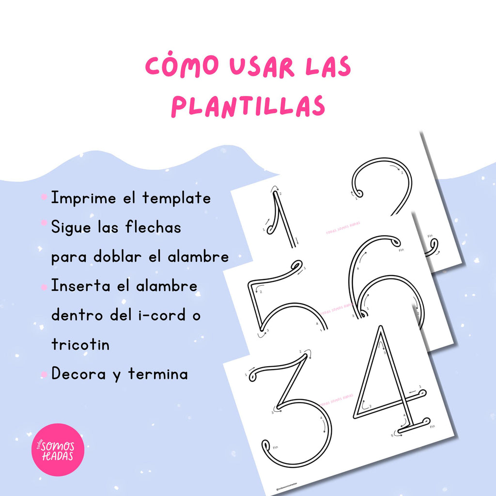 Plantillas Tricotin Números 0-9 para Alambre | Icord | PDF Imprimible | Descarga Inmediata | Manualidades Alambre | Wire Art Templat