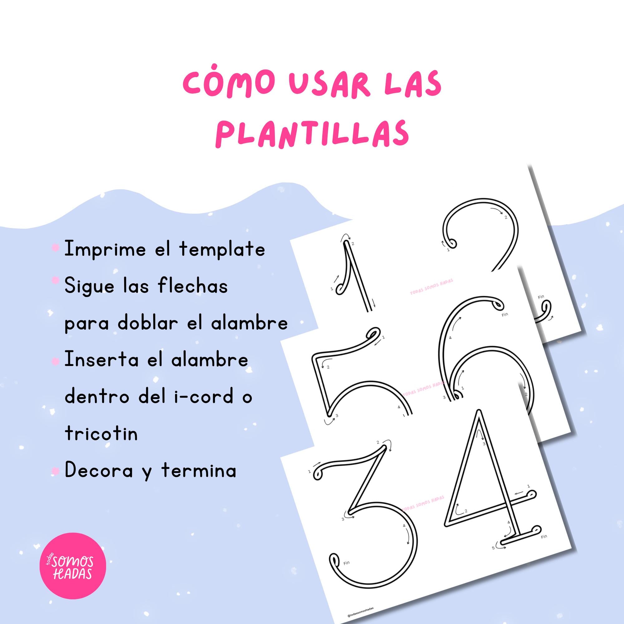 Plantillas Tricotin Números 0-9 para Alambre | Icord | PDF Imprimible | Descarga Inmediata | Manualidades Alambre | Wire Art Templat
