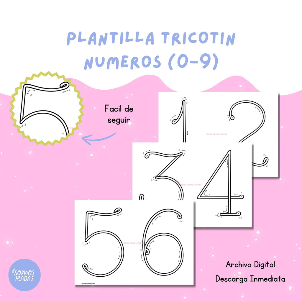 Plantillas Tricotin Números 0-9 para Alambre | Icord | PDF Imprimible | Descarga Inmediata | Manualidades Alambre | Wire Art Templat