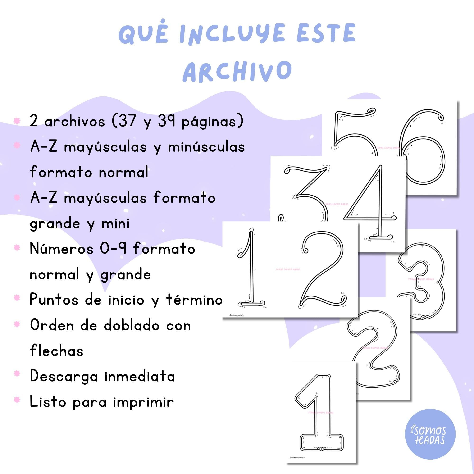 Pack Plantillas Tricotín Letras A-Z y Números | iCord | Abecedario Completo Imprimible | Letras para Nombres en Alambre | Wire Art Templa