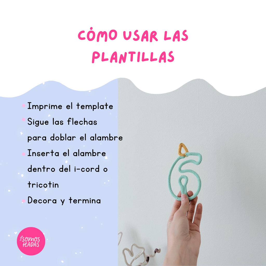 Plantilla Tricotín Números Cumpleaños 0–9 | Template para Modelar Alambre / I-Cord | Números para Celebrar | PDF Imprimible DIY | Wi