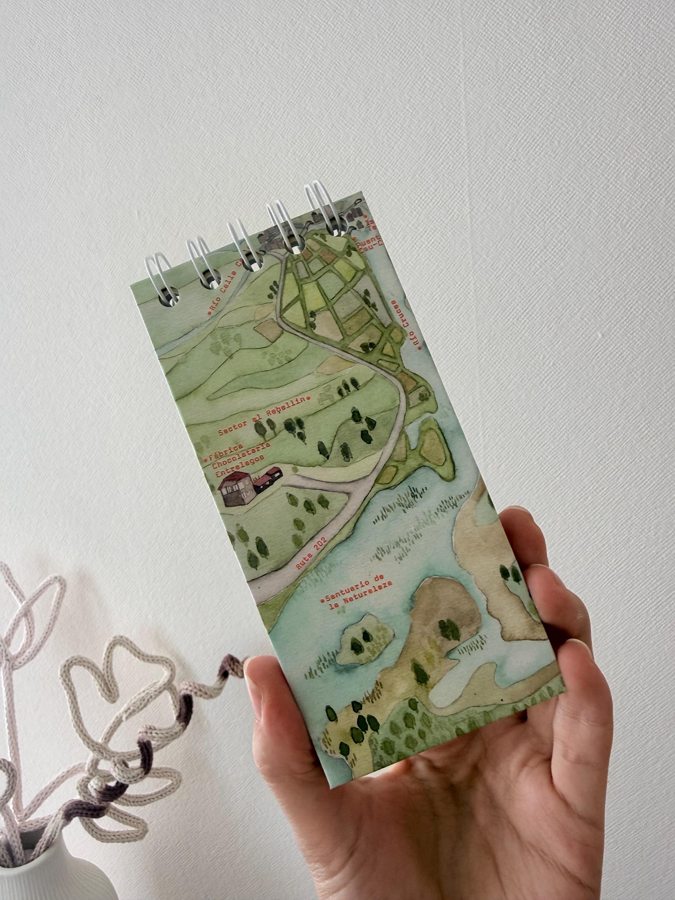 Mini Libreta Reciclada con Mapa | Cuaderno de Viaje Hecho a Mano | Travel Journal Artesanal