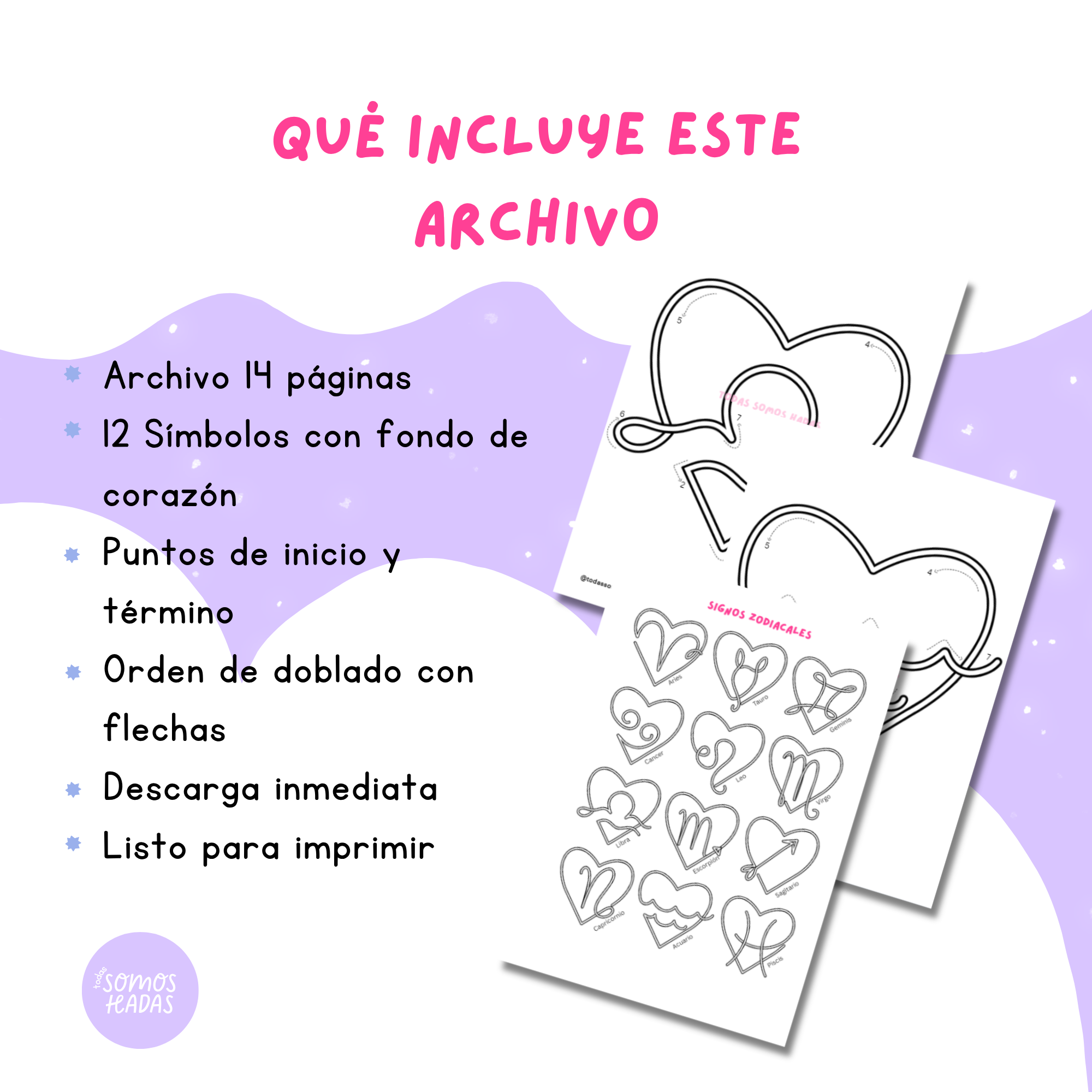 Plantillas Signos Zodiacales Corazón PDF | 12 Signos Zodiacales para Tricotín | Patrones Wire Art | Icord Letras DIY | Archivo Imprimible