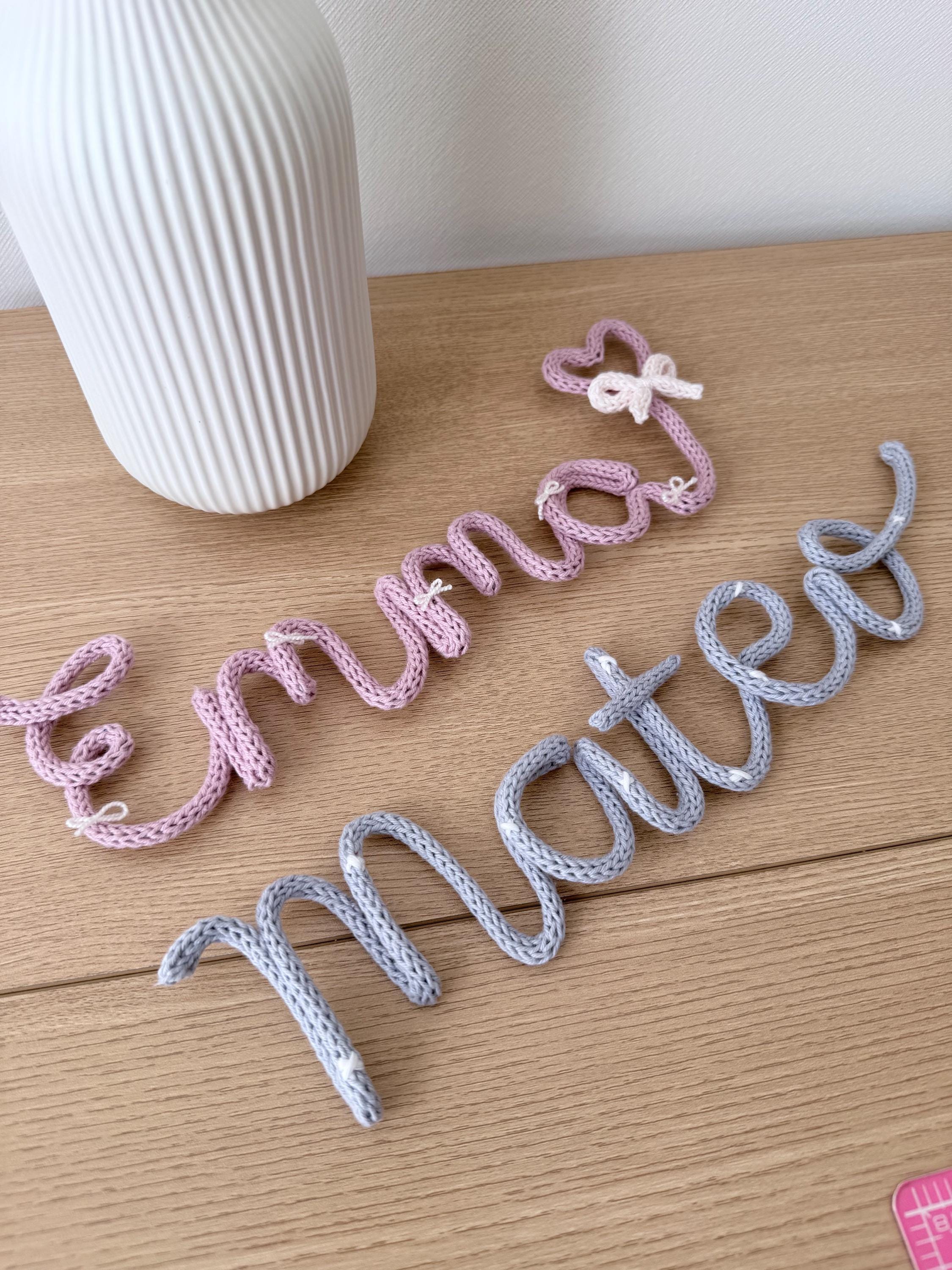Nombre Personalizado Tejido a Mano | Decoración Infantil en Tricotín | Regalo Baby Show