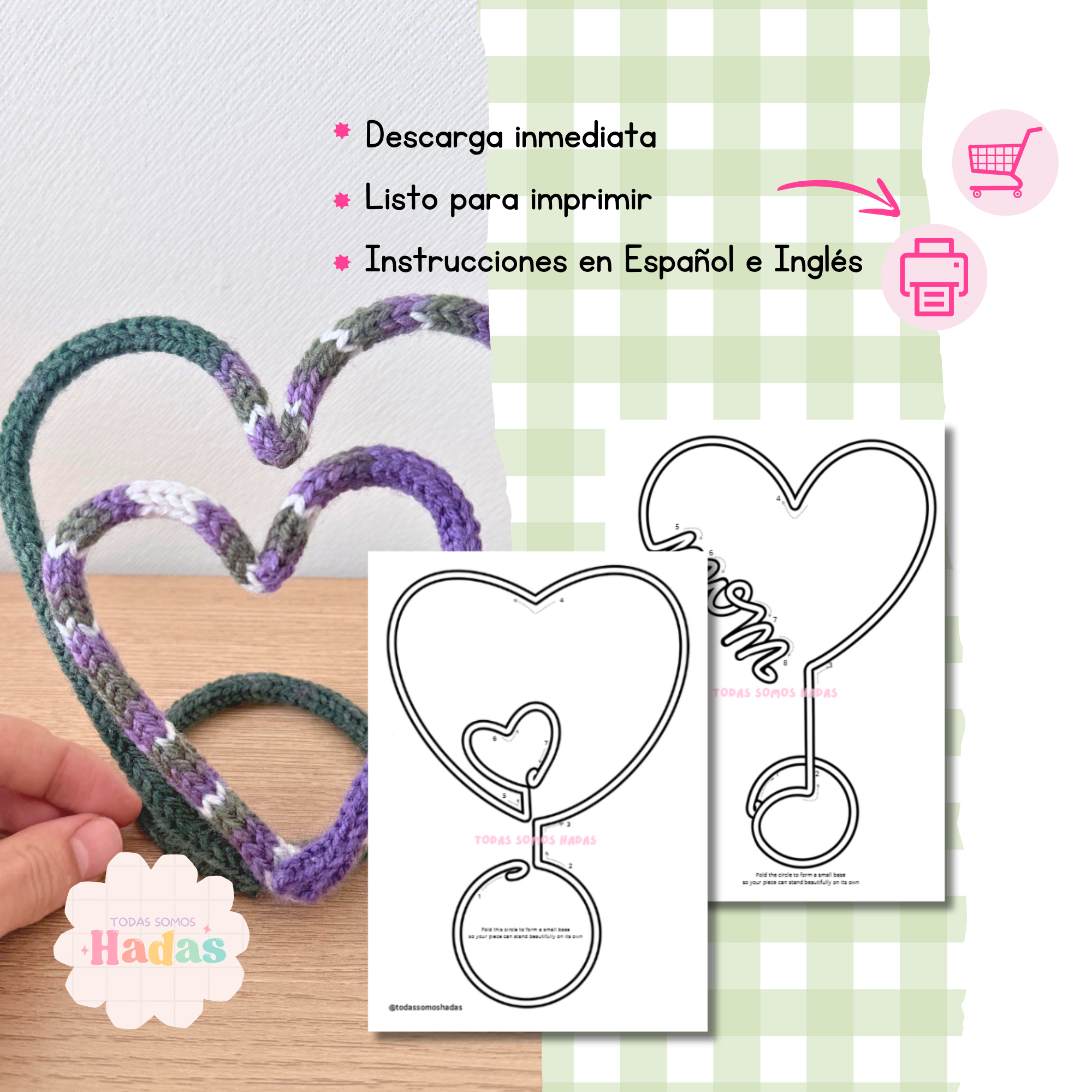 Plantillas Día de la Madre Tricotín PDF | 10 Diseños Wire Art | Regalos Personalizados para Mamá | Descarga Digital