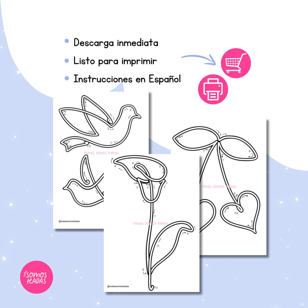 Plantilla Tricotín Primavera PDF | 14 Figuras | Flores Mariposas Pájaros | Wire Art Knitted I-Cord | DIY Decoración | Descarga Digi