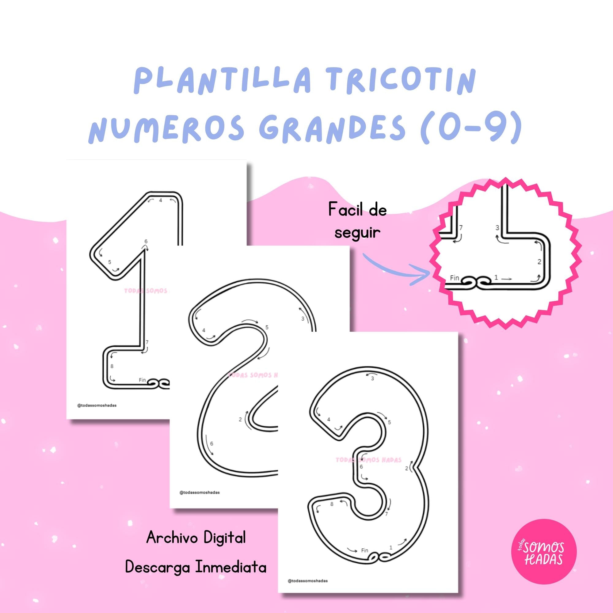 Plantillas Números Grandes 0–9 para Modelar Alambre | Tricotín Wire Art / I-Cord | Decoración Cumpleaños | Cake Topper DIY | PDF Impr