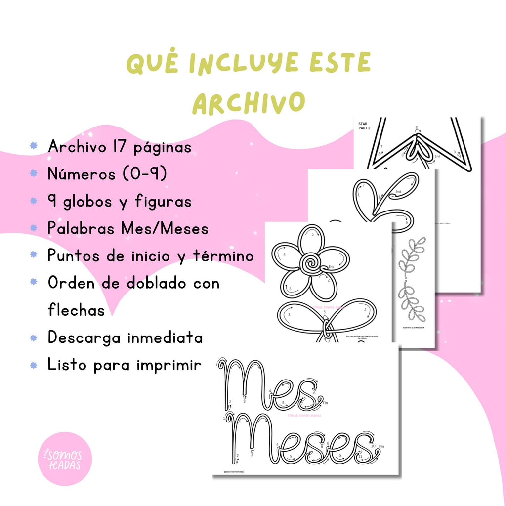 Plantillas Hitos Bebé 0-9 | Mes y Meses + Globos | Patrones Tricotín y Alambre | Decoración Infantil Digital | Baby milest