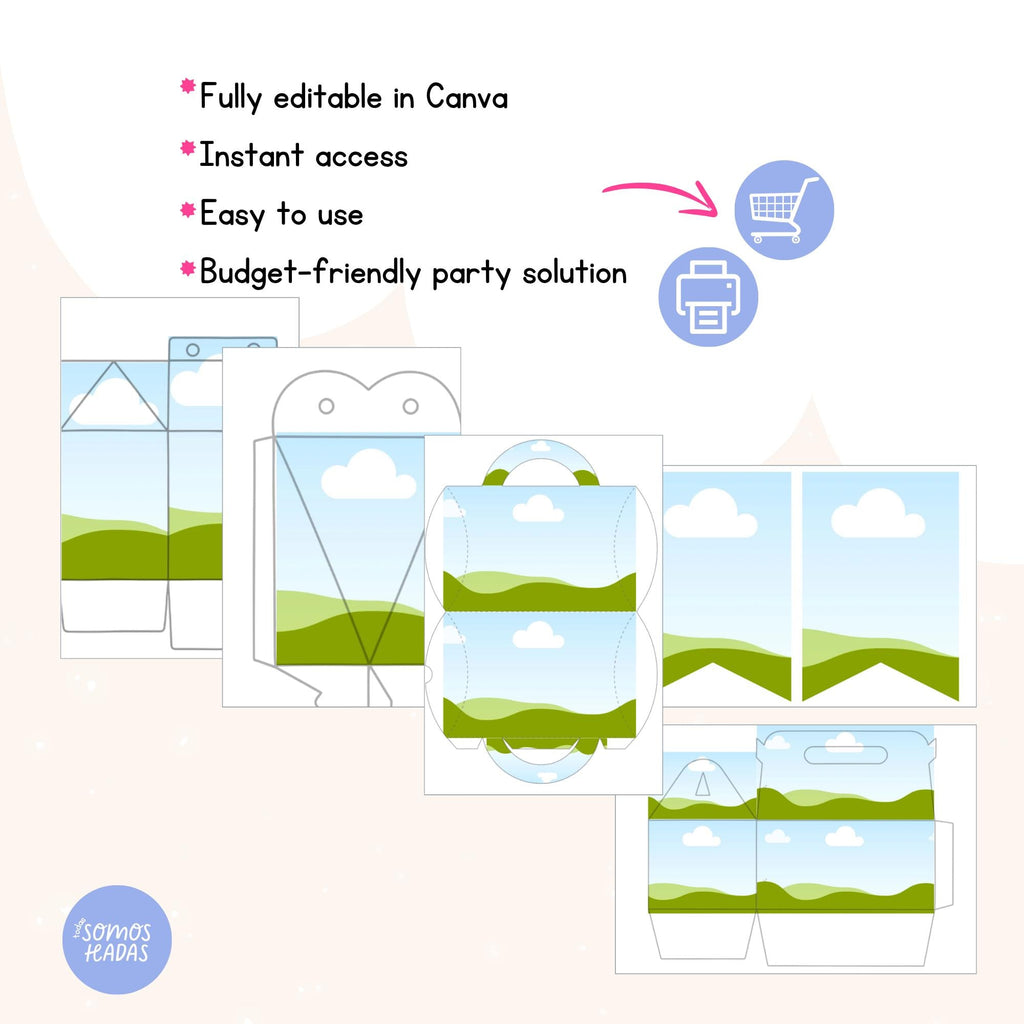 Editable Candy Bar Canva Template | Kids Birthday Party Printable Kit | Custom Boxes Banners & Games | Instant Download Party Decor