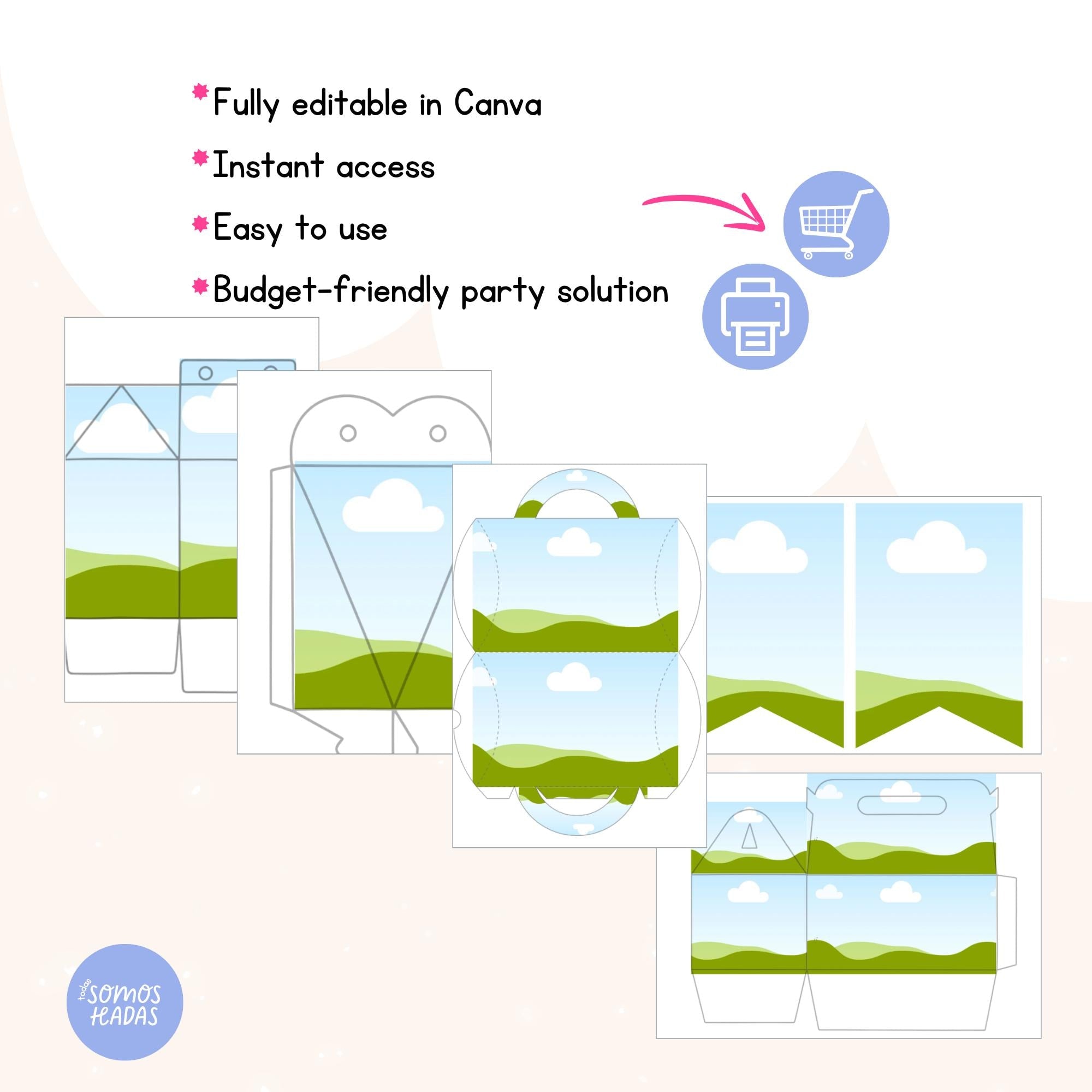 Editable Candy Bar Canva Template | Kids Birthday Party Printable Kit | Custom Boxes Banners & Games | Instant Download Party Decor
